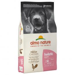 1 kg gratis! 12 kg Almo Nature Holistic - Medium Puppy Huhn & Rei