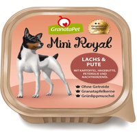 11 x 150 g | GranataPet | Lachs & Pute mit Kartoffel, Hagebutte, Petersilie und Nachtkerzenöl Mini Royal | Nassfutter | Hund