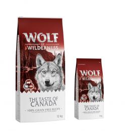 12 + 2 kg gratis! 14 kg Wolf of Wilderness Trockenfutter - Canadian Woodlands - Rind, Kabeljau & Truthahn