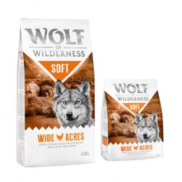 12 + 2 kg gratis! 14 kg Wolf of Wilderness Trockenfutter -  'Soft' Wide Acres - Huhn (halbfeucht)