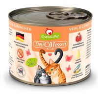 12 x 200 g | GranataPet | Kalb & Kaninchen DeliCatessen | Nassfutter | Katze