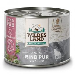 12 x 200 g | Wildes Land | Rind mit Distelöl PUR Adult | Nassfutter | Katze