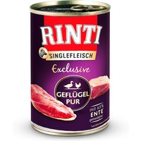 12 x 400 g | Rinti | Exclusive Geflügel Pur  Singlefleisch | Nassfutter | Hund