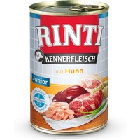 12 x 400 g | Rinti | Junior Huhn Kennerfleisch | Nassfutter | Hund