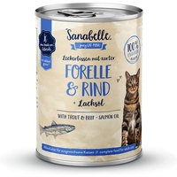 12 x 400 g | Sanabelle | Adult mit Forelle & Rind Leckerbissen | Nassfutter | Katze