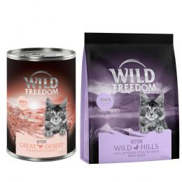 12 x 400 g Wild Freedom Nassfutter + 400 g Trockenfutter zum Sonderpreis! - Kitten: Great Desert - Truthahn & Huhn
