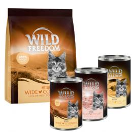 12 x 400 g Wild Freedom Nassfutter + 400 g Trockenfutter zum Sonderpreis! - Kitten Mixpaket: 4x Huhn, 4x Kaninchen, 4x Truthahn