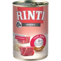 12 x 800 g | Rinti | Rind und Reis Sensible | Nassfutter | Hund