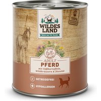 12 x 800 g | Wildes Land | Pferd mit Süßkartoffeln, Wildkräutern und Distelöl Classic Adult | Nassfutter | Hund