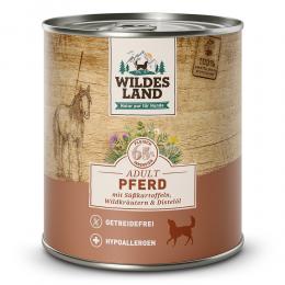 12 x 800 g | Wildes Land | Pferd mit Süßkartoffeln, Wildkräutern und Distelöl Classic Adult | Nassfutter | Hund
