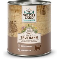 12 x 800 g | Wildes Land | Truthahn mit Süßkartoffel, Cranberries, Wildkräutern und Distelöl Classic Adult | Nassfutter | Hund