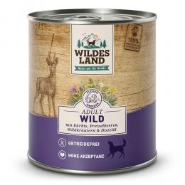 12 x 800 g | Wildes Land | Wild mit Kürbis, Preiselbeeren, Wildkräutern und Distelöl Classic Adult | Nassfutter | Hund