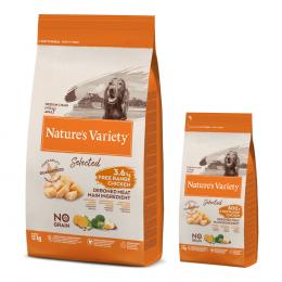 2 kg gratis! 14 kg Nature's Variety - Selected Medium / Maxi Adult Freilandhuhn