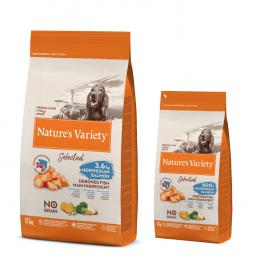 2 kg gratis! 14 kg Nature's Variety - Selected Medium / Maxi Adult Norwegischer Lachs