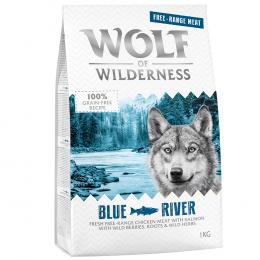 2 x 1 kg Wolf of Wilderness Trockenfutter zum Sonderpreis! - Blue River - Freilandhuhn & Lachs