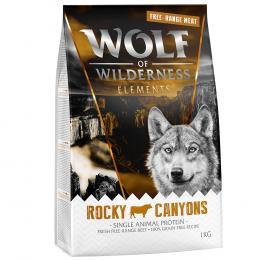 2 x 1 kg Wolf of Wilderness Trockenfutter zum Sonderpreis! - Rocky Canyons - Freiland-Rind (Monoprotein)