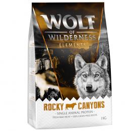 2 x 1 kg Wolf of Wilderness Trockenfutter zum Sonderpreis! - Rocky Canyons - Rind (Monoprotein)