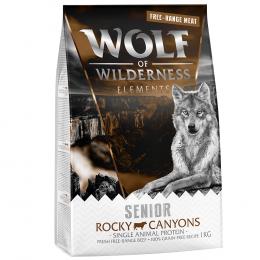 2 x 1 kg Wolf of Wilderness Trockenfutter zum Sonderpreis! - SENIOR Rocky Canyons - Freiland-Rind (Monoprotein)