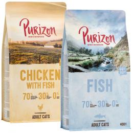 2 x 400 g Purizon Katzentrockenfutter zum Probierpreis! - Mix Adult: Fisch, Huhn mit Fisch