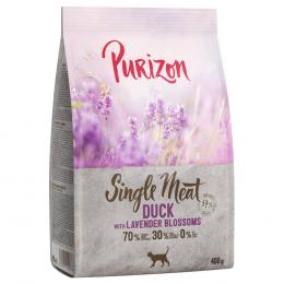 2 x 400 g Purizon Katzentrockenfutter zum Probierpreis! - Single Meat Ente mit Lavendelblüten