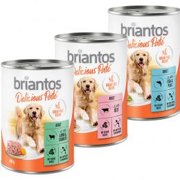 Angebot für 20 + 4 gratis! Briantos Delicious Paté 24 x 400 g - Mix: Fisch, Lamm & Rind - Kategorie Hund / Hundefutter nass / Briantos / Promos.  Lieferzeit: 1-2 Tage -  jetzt kaufen.