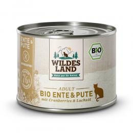 200 g | Wildes Land | Ente und Pute mit Cranberries und Lachsöl BIO Adult | Nassfutter | Katze