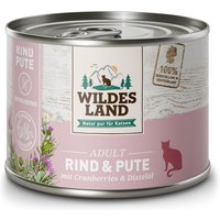 200 g | Wildes Land | Rind und Pute mit Distelöl Classic Adult | Nassfutter | Katze