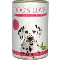 24 x 200 g | Dog’s Love | Rind mit Karotte und Salbei Junior | Nassfutter | Hund