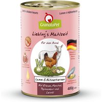 24 x 400 g | GranataPet | Lamm & Hühnerherzen Liebling's Mahlzeit | Nassfutter | Hund