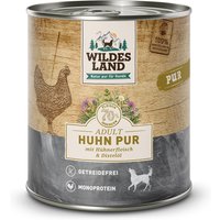 24 x 800 g | Wildes Land | Huhn mit Distelöl PUR Adult | Nassfutter | Hund