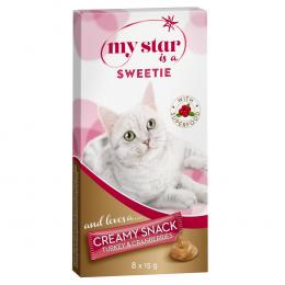 Angebot für 48 x 15 g My Star Creamy Snack zum günstigen Sparpreis! - My Star is a Sweetie - Truthahn & Cranberry - Kategorie Katze / Katzensnacks / My Star / My Star Creamy Snacks.  Lieferzeit: 1-2 Tage -  jetzt kaufen.