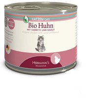48 x 200 g | Herrmanns | Bio-Huhn mit Karotte Selection | Nassfutter | Katze