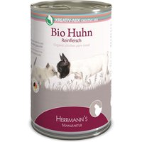 48 x 200 g | Herrmanns | Bio-Huhn Reinfleisch Kreativ-Mix | Nassfutter | Hund,Katze
