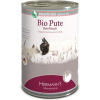 48 x 200 g | Herrmanns | Bio-Pute Reinfleisch Kreativ-Mix | Nassfutter | Hund,Katze