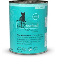 6 x 400 g | catz finefood | No.21 Wild & Rotbarsch Classic | Nassfutter | Katze