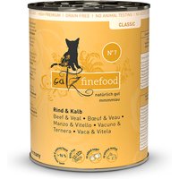 6 x 400 g | catz finefood | No.7 Kalb und Rind Classic | Nassfutter | Katze