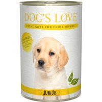 6 x 400 g | Dog’s Love | Geflügel mit Zucchini und Apfel Junior | Nassfutter | Hund