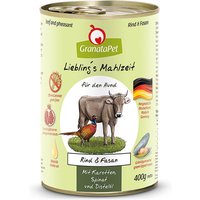 6 x 400 g | GranataPet | Rind & Fasan Liebling's Mahlzeit | Nassfutter | Hund