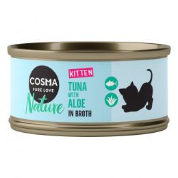 6 x 70 g Cosma Nature Kitten Nassfutter zum Sonderpreis! - Thunfisch & Aloe vera