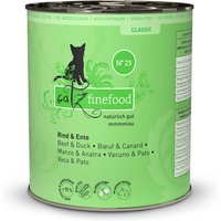 6 x 800 g | catz finefood | No.23 Rind & Ente Classic | Nassfutter | Katze