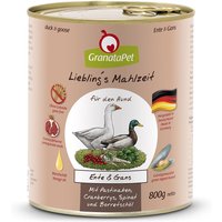 6 x 800 g | GranataPet | Ente & Gans Liebling's Mahlzeit | Nassfutter | Hund