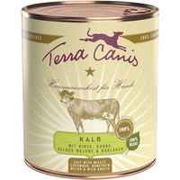 6 x 800 g | Terra Canis | Kalb mit Hirse, Gurke, gelber Melone & Bärlauch Classic | Nassfutter | Hund
