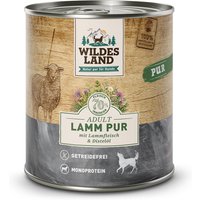 6 x 800 g | Wildes Land | Lamm mit Distelöl PUR Adult | Nassfutter | Hund