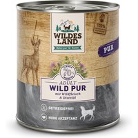 6 x 800 g | Wildes Land | Wild mit Distelöl PUR Adult | Nassfutter | Hund