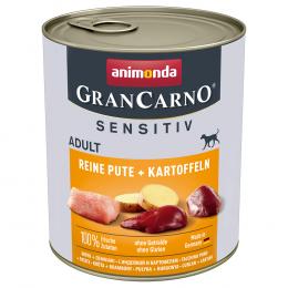 Angebot für animonda GranCarno Adult Sensitive 6 x 800 g - Reine Pute & Kartoffeln - Kategorie Hund / Hundefutter nass / animonda / Gran Carno Sensitive.  Lieferzeit: 1-2 Tage -  jetzt kaufen.