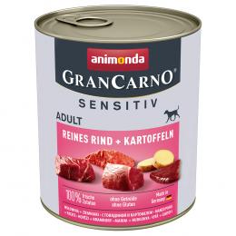 Angebot für animonda GranCarno Adult Sensitive 6 x 800 g - Reines Rind & Kartoffeln - Kategorie Hund / Hundefutter nass / animonda / Gran Carno Sensitive.  Lieferzeit: 1-2 Tage -  jetzt kaufen.