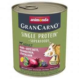 Angebot für animonda GranCarno Adult Superfoods 6 x 800 g - Rind + Rote Bete, Brombeeren, Löwenzahn - Kategorie Hund / Hundefutter nass / animonda / GranCarno Superfoods.  Lieferzeit: 1-2 Tage -  jetzt kaufen.