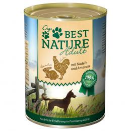Best Nature Dog Adult 6 x 400 g - Kaninchen, Huhn & Nudeln