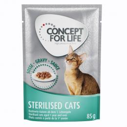 Concept for Life Sterilised Cats - in Soße - Sparpaket: 48 x 85 g