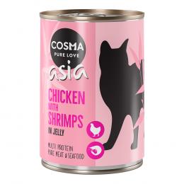 Angebot für Cosma Asia in Jelly 6 x 400 g - Huhn  & Shrimps - Kategorie Katze / Katzenfutter nass / Cosma / Cosma Asia.  Lieferzeit: 1-2 Tage -  jetzt kaufen.